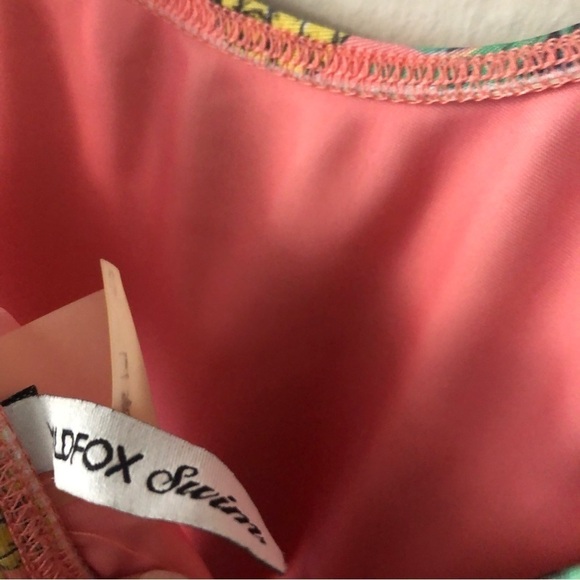 Wildfox Pineapple Cut out One Piece Swimsuit in Pink Size Medium - Picture 9 of 9
